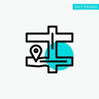 Map Navigation Pin turquoise highlight circle point Vector icon