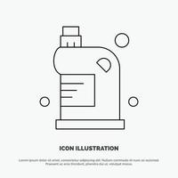 Clean Cleaning Drain Fluid Household Line Icon Vector