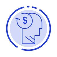 Account Avatar Costs Employee Profile Business Blue Dotted Line Line Icon vector