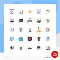 User Interface Pack of 25 Basic Flat Colors of car style brightness web code Editable Vector Design Elements