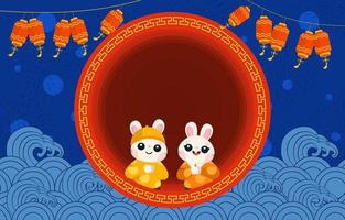 Chinese New Year Rabbit Year Background vector