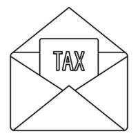 Tax email icon, outline style vector