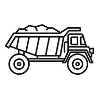 Coal dump truck icon, outline style