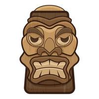 Totem idol icon, cartoon style vector