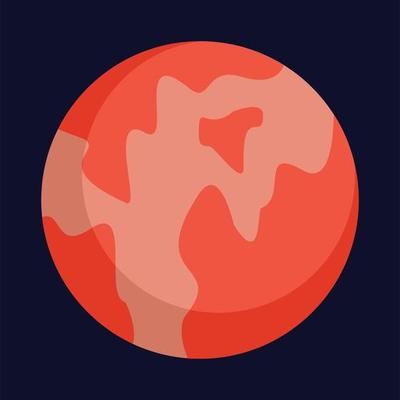 Abstract planet icon, flat style