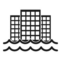 City flood icon, simple style vector