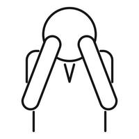 Stress broken icon, outline style vector