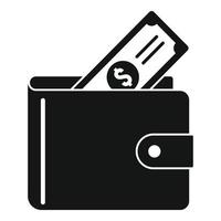 icono de billetera de dinero completo, estilo simple vector