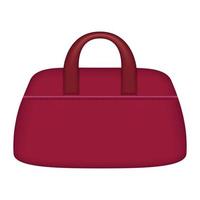 Red suitcase icon, realistic style vector