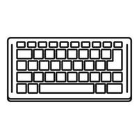 Computer keyboard icon, outline style vector