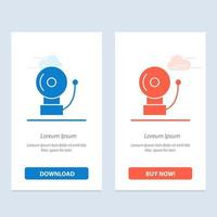 Alarm Bell School  Blue and Red Download and Buy Now web Widget Card Template vector