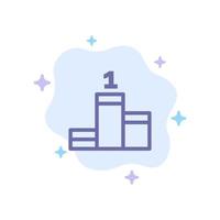 Position Success Achievement Blue Icon on Abstract Cloud Background vector