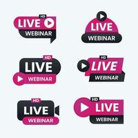 Live Webinar Badge Set vector