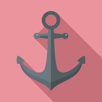 Ship anchor icon, flat style vector