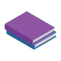 Stack of school book icon, isometric style vector