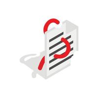 Computer worm, document destruction icon vector