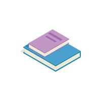 icono de pila de dos libros, estilo 3d isométrico vector