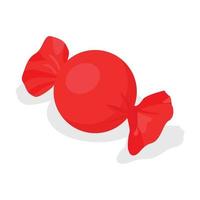 Red bonbon icon, isometric style vector