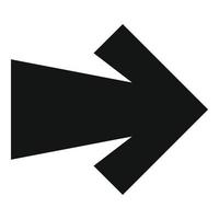 Arrow icon in black vector simple