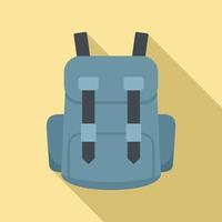 Industrial climber backpack icon, flat style vector