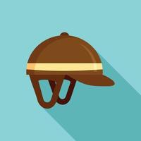 Horseback riding helmet icon, flat style vector