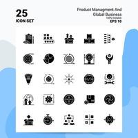 25 Product Managment And Global Business Icon Set 100 Editable EPS 10 Files Business Logo Concept Ideas Solid Glyph icon design vector