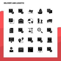 25 Delivery And Logistic Icon set Solid Glyph Icon Vector Illustration Template For Web and Mobile Ideas for business company