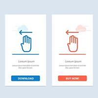 Finger Four Gesture Left  Blue and Red Download and Buy Now web Widget Card Template vector