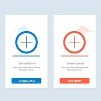 Interface Plus User  Blue and Red Download and Buy Now web Widget Card Template vector