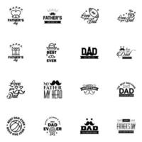 Set of fathers day 16 Black design elements Editable Vector Design Elements