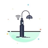 lights street wifi smart technology Flat Color Icon Vector