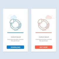 Graph Circle Pie Chart  Blue and Red Download and Buy Now web Widget Card Template vector