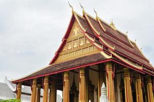 Wat Ho Phakeo Temple is a Buddhist Archaic Place and Travel Attractive Landmark of Vientiane Capital City of Laos photo