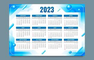 Abstract 2023 Calendar Template vector