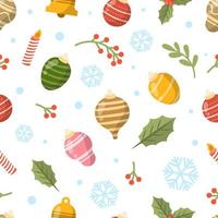 Flat Christmas Seamless Pattern vector