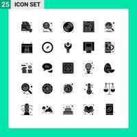 Modern Set of 25 Solid Glyphs and symbols such as plan alert art page inbox Editable Vector Design Elements