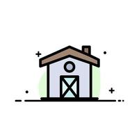 hogar casa canadá negocio línea plana icono lleno vector banner plantilla