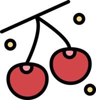 cereza fruta saludable pascua color plano icono vector icono banner plantilla