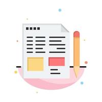 File Text Pencil Education Abstract Flat Color Icon Template vector