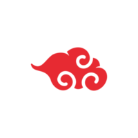 chinese red cloud element for decorating the Chinese New Year png