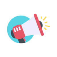 megaphone. A megaphone that shouts loudly alerts you of special discount news. png