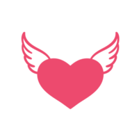 Heart with wings. Romantic valentine's day love concept. png