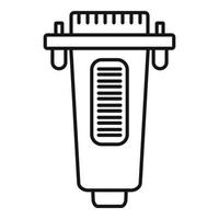 Printer adapter icon, outline style vector