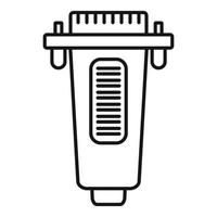 Printer adapter icon, outline style vector