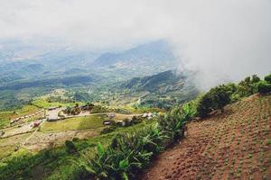 High view from Phu Thap Boek Mountain Phetchabun Province, Thailand. Cold weather, high mountains and thick fog. photo