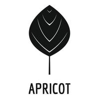 Apricot leaf icon, simple black style vector