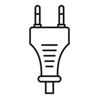 icono de enchufe eléctrico, estilo de esquema vector