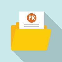 Pr doc folder icon, flat style vector