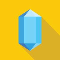 Blue diamond icon, flat style. vector