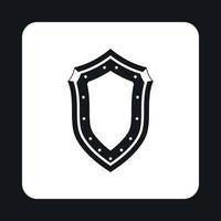 Protective shield with pattern icon, simple style vector